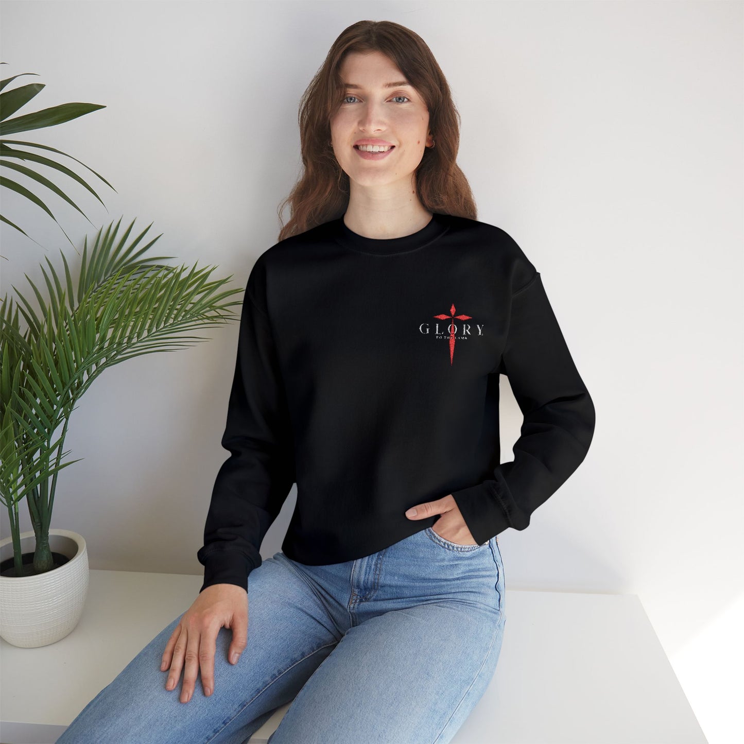 Christian Crewneck Sweatshirt - Glory to The Lamb